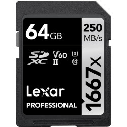 Lexar SD Pro Silver Series UHS-II 1667x 64GB V60