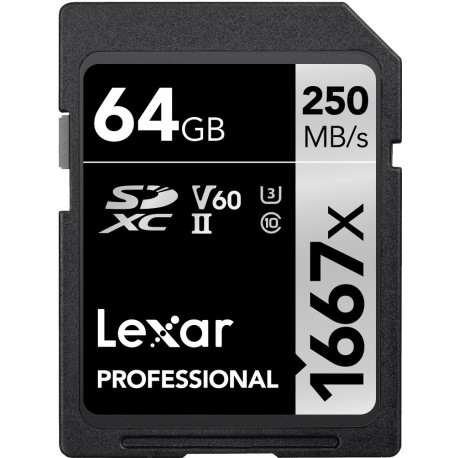 Lexar SD Pro Silver Series UHS-II 1667x 64GB V60