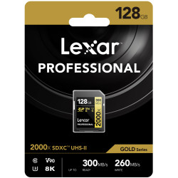 Lexar SD Pro Gold Series UHS-II 2000x 128GB V90