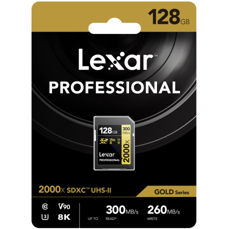 Lexar SD Pro Gold Series UHS-II 2000x 128GB V90
